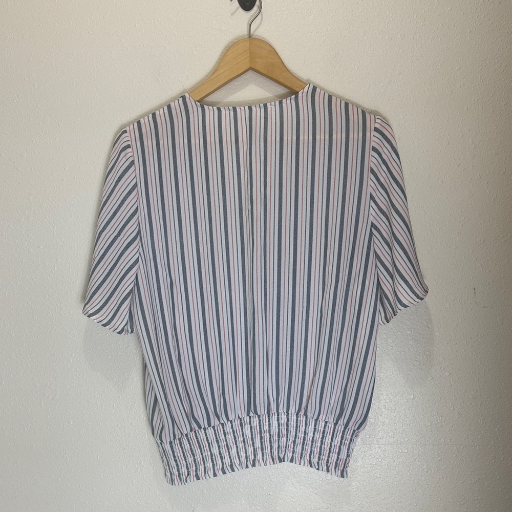 Michael Kors Blue and Red Striped Blouse, Size M - Picture 3 of 3